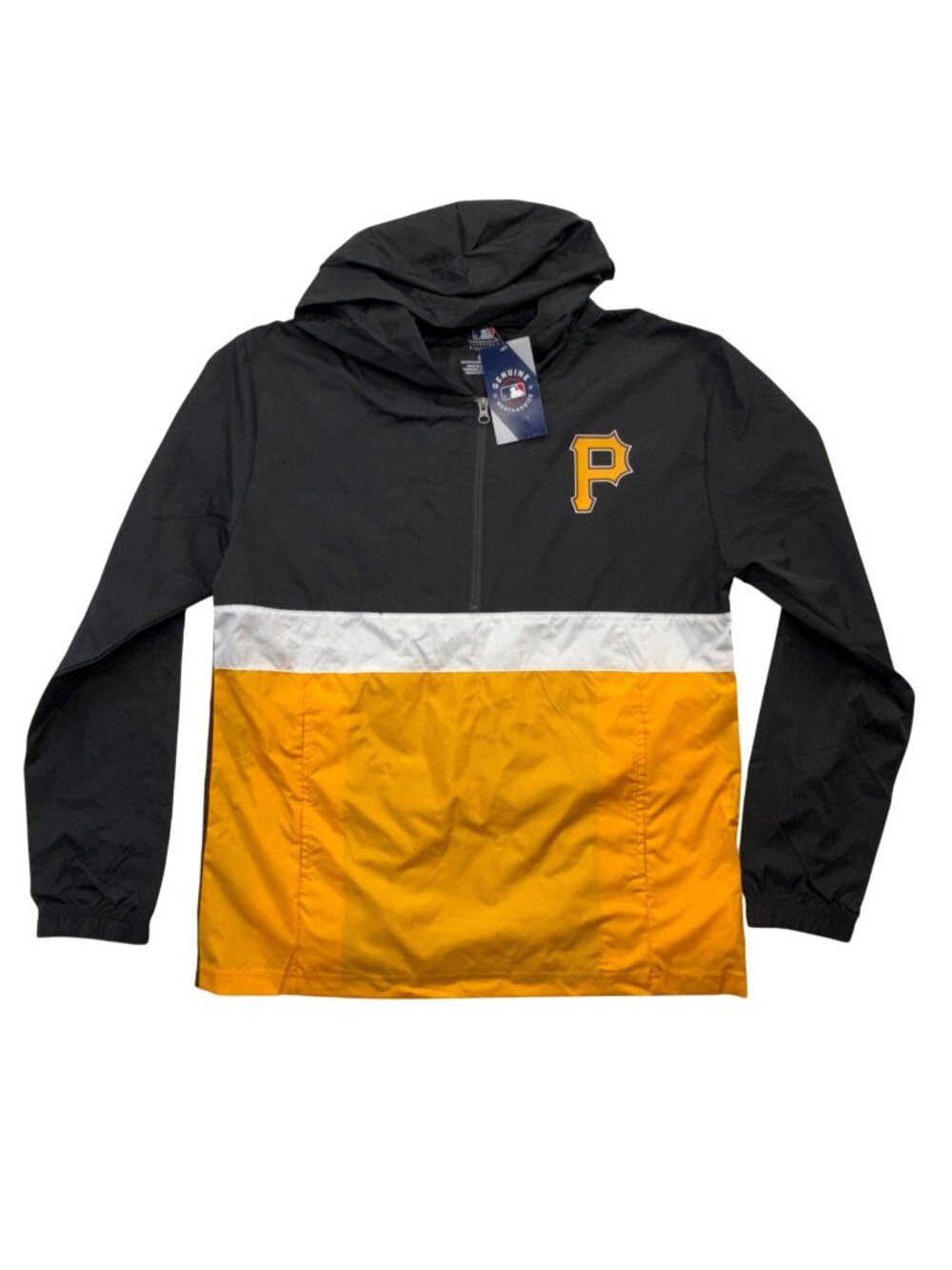 Pittsburgh Pirates Official MLB ½ Zip Windbreaker Hood‎ Pockets NEW Mens M